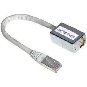 RJ45 (křížený) síťový adaptér Hama 41594 CAT 5, [1x RJ45 zástrčka - 1x RJ45 zásuvka], šedá