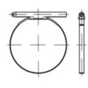 TOOLCRAFT DIN 3017 oceli (W1), tvar B1, galvanicky pozinkovaná ocel s upínací čelisti, jednodílná hadicová spona, rozměry: 9/ 9 N/A 9 mm 100 ks