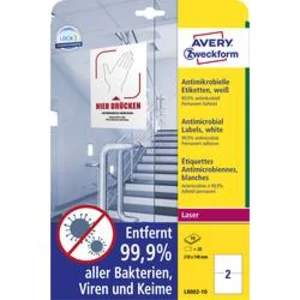 Avery-Zweckform L8002-10 etikety 148 x 210 mm poylesterová fólie bílá 20 ks permanentní antimikrobiální štítky 10 Blatt