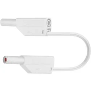 Měřicí kabel banánek 4 mm ⇔ banánek 4 mm MultiContact SLK425-E, 2 m, bílá