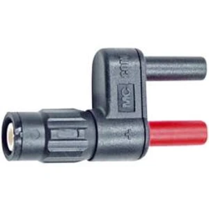 Adaptér BNC zástrčka ⇔ banánek 4 mm MultiContact XM-SS/4, bezpečnostní, černá/červená