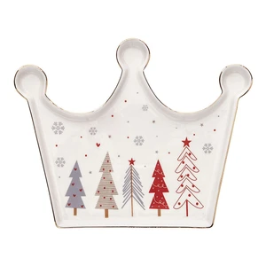 Porcelánový tanier s vianočným motívom Brandani Fiocco, dĺžka 21 cm