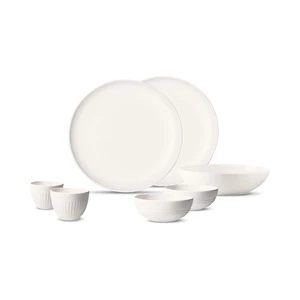 7-dielny set bieleho porcelánového riadu First Love