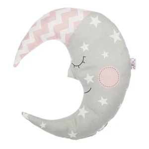 Sivý detský vankúšik s prímesou bavlny Mike & Co. NEW YORK Pillow Toy Moon, 30 x 33 cm