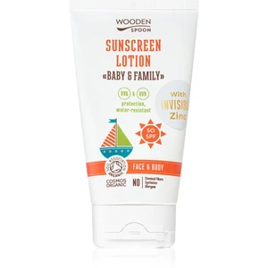 WoodenSpoon Baby & Family ochranné opalovací mléko pro celou rodinu SPF 50 150 ml