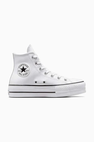 Kožené kecky Converse dámské, bílá barva