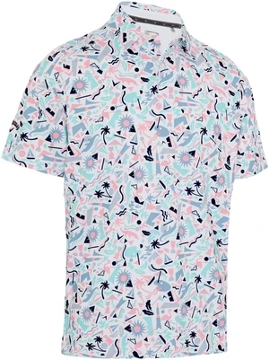 Callaway Florida Abstract Geo Mens Bright White M Koszulka Polo