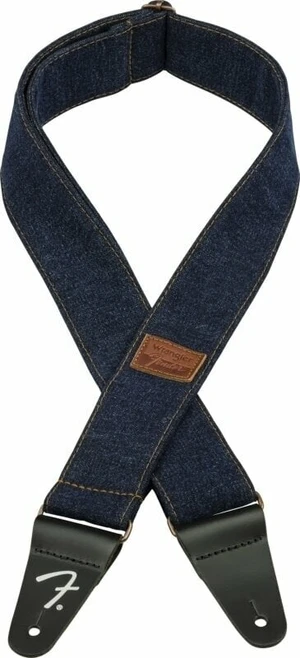 Fender Wrangler Logo Denim Strap Textilgurte für Gitarren Dark Indigo