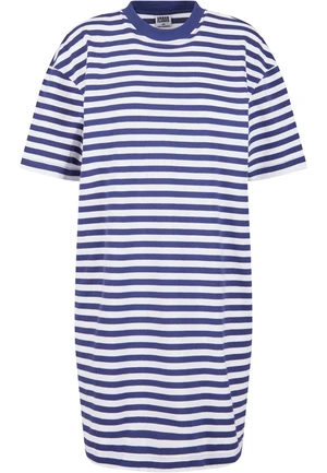 Women's striped dress oversized white/navy blue