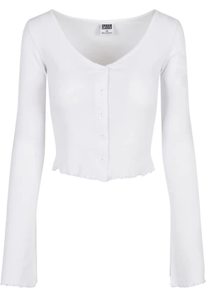 Women's sweater with cropped ribs in white