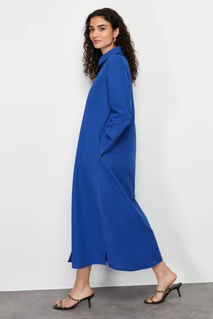 Trendyol Saks Plain Woven Shirt Dress