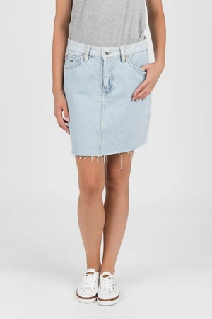 Tommy Jeans Sukňa - SHORT DENIM SKIRT BRGHTL svetlomodrá