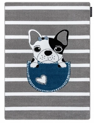 Dětský kusový koberec Petit Bulldog grey-180x270