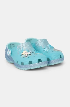 Dětské pantofle Crocs CLASSIC FROZEN ELSA CLOG tyrkysová barva, 210237