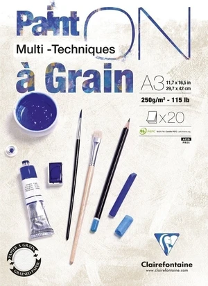 Clairefontaine Pain'On À Grain Glued Pad Carnet de croquis A3 250 g