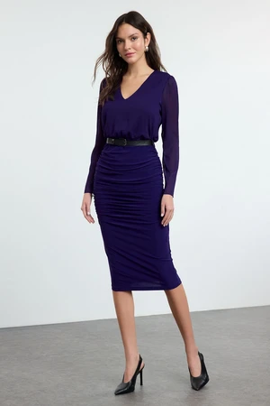 Trendyol Purple Plain Woven Dress