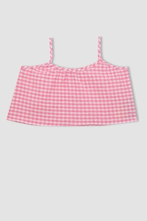 DEFACTO Girl's Strappy Checked Blouse