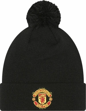 Manchester United FC Kids Wordmark Bobble Beanie Black Child Sapka