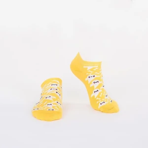 Men's yellow short socks with fairy lights