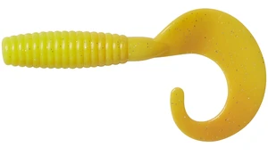 Ron thompson gumová nástraha grup curl tail uv yellow silver - 7 cm