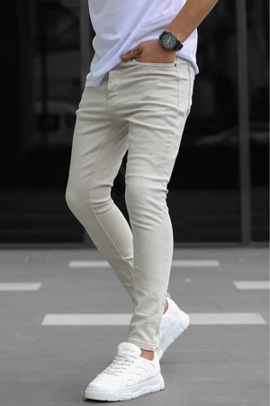 Madmext Men's Light Beige Canvas Slim Fit Trousers