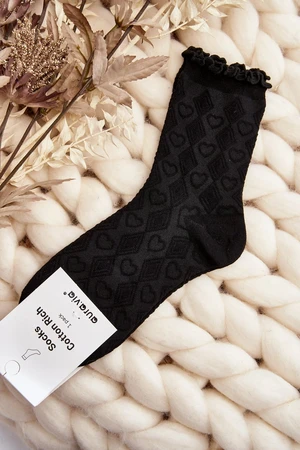 Patterned women's socks black