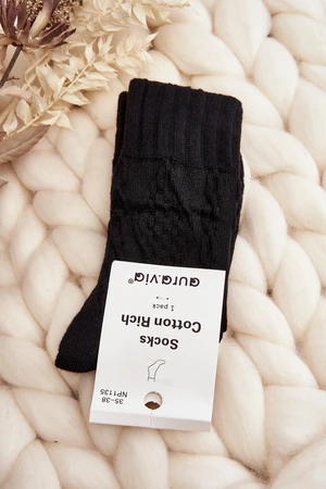 Women's Socks Embossed Black