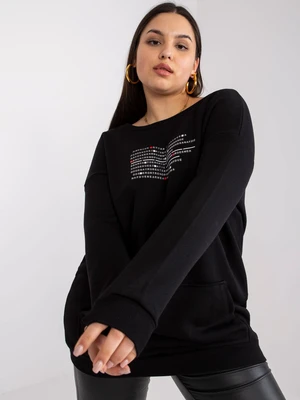 Larger black jersey blouse with Desiree appliqué