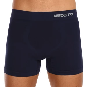 Navy blue men's seamless bamboo boxers Nedeto