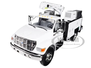 Ford F-650 with Maintainer Service Body White 1/34 Diecast Model Car by First Gear