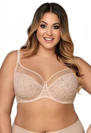 Ava 1396 Crystal béžová Podprsenka měkká plus size 105F béžová