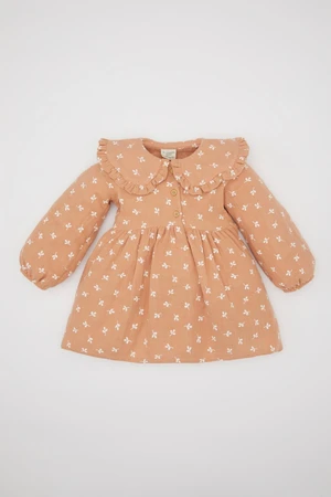 DEFACTO Baby Girl Floral Long Sleeve Muslin Dress