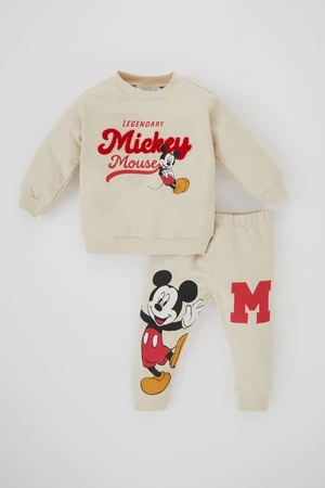 DEFACTO Baby Boy Disney Mickey & Minnie Sweatshrt Tracksuit Bottoms 2-Piece Set