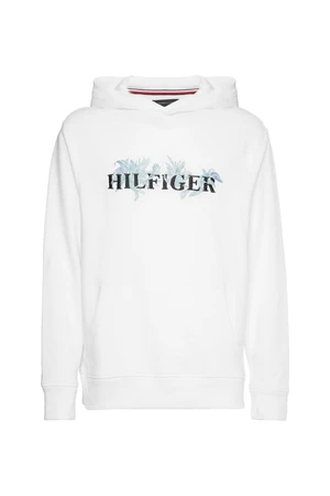 Tommy Hilfiger Sweatshirt - PALM FLORAL EMBRO CASUAL HOODY white