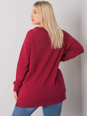 Chestnut sweatshirt tunic in a larger size with Parma inscriptions on the sleeves