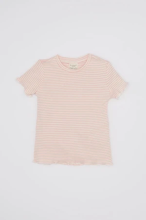 DEFACTO Baby Girl Striped Ribbed Camisole Short Sleeve T-Shirt