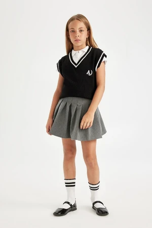 DEFACTO Girls Basic Pleated Elastic Waist School Skirt