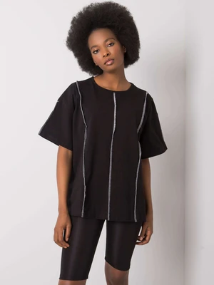 Women's black cotton blouse RUE PARIS