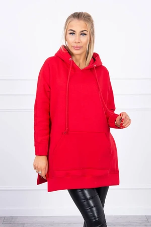 Insulated sweatshirt with red side slits