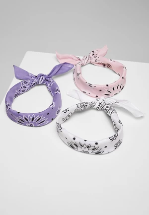 Multicolor Bandana 3-Pack Purple+White+Pink