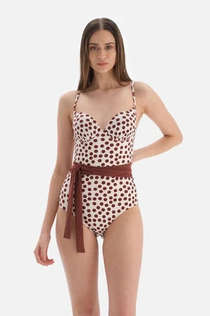 Dagi Brown - Ecru Lined Swimsuit