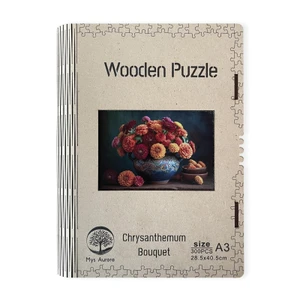 Wooden puzzle Chrysanthemum Bouquet A3