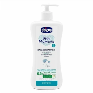 CHICCO Šampon na vlasy a tělo s dávkovačem Baby Moments 92 % přírodních složek 500 ml