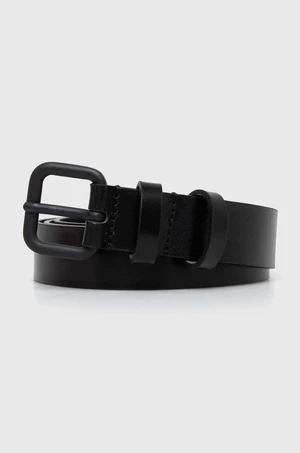 Kožený pásek Diesel B-INLAY BELT dámský, černá barva, X09575.PR666