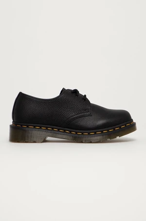 Polobotky Dr. Martens 1461 dámské, černá barva, na plochém podpatku, 24256001