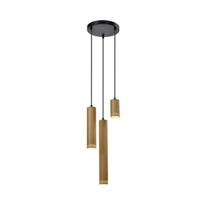Lampa wisząca w czarno-złotym kolorze z metalowym kloszem Tubo – Candellux Lighting