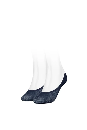 Tommy Hilfiger Socks - TH WOMEN FOOTIE 2P TH BURN OUT blue