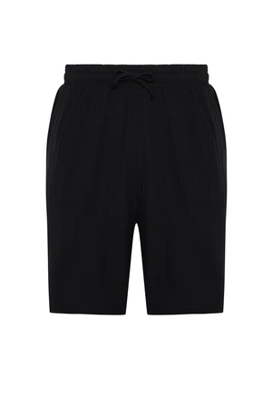 Trendyol Black Muslin Woven Summer Shorts