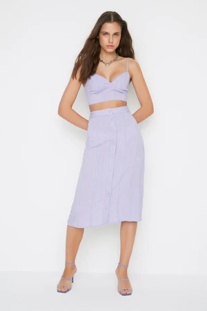 Trendyol Design Lilac Plaid Skirt