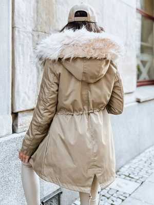 Women&#039;s winter parka GARNET beige Dstreet